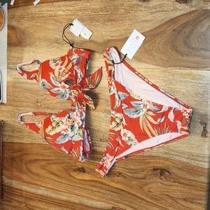 Red Floral Bikini